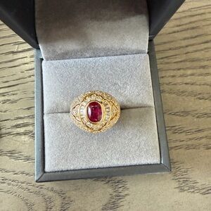 18k natural ruby and diamond ring
